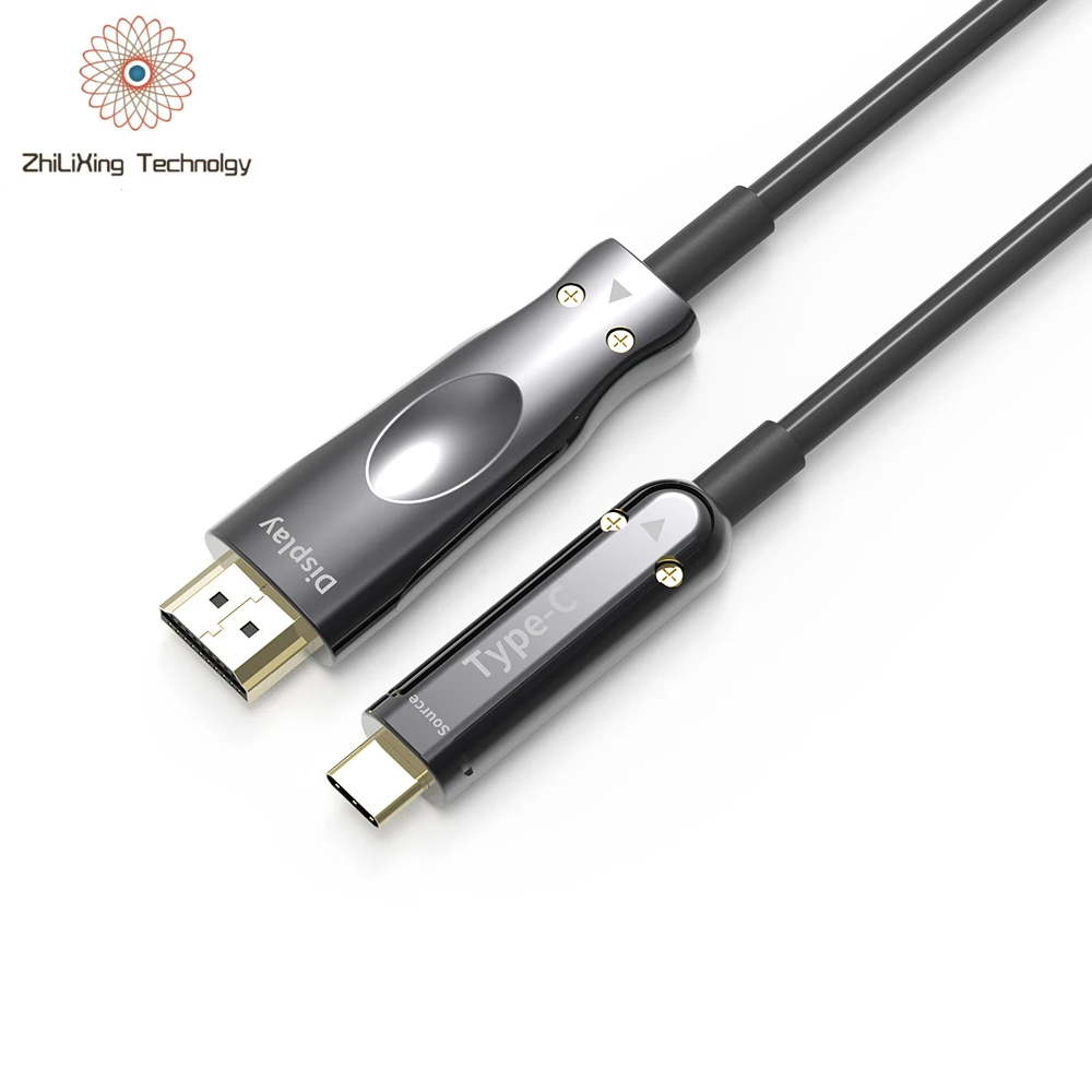 Кабель usb к hdmi, оптоволоконный кабель 4k type c-hdmi, usb-c mini dp для телефонов и ТВ-мониторов, 10 м, 20 м, 50 м, Тип c-hdmi