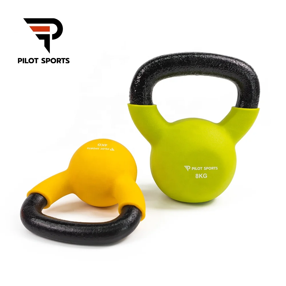 PILOT SPORTS Home Use Vinyl Dipping Kettlebell Gym Fitness Equipment PVC Colorful Kettlebell Ready To Ship Kettlebell