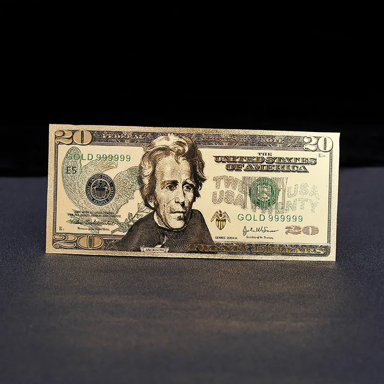 
Popular Hot Sale Item USD 100 Dollar Gold 999999 Code World 24k Gold Foil Banknote For Business Gift 