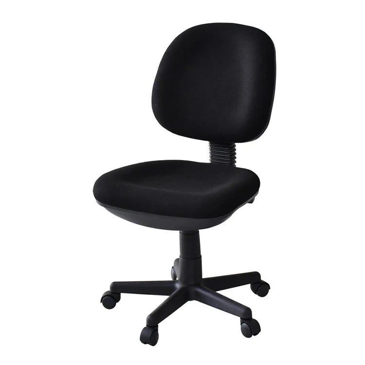 Ergonomic Typist Armless Computer Table Adjustable Traditional Fabric Swivel Office Chair