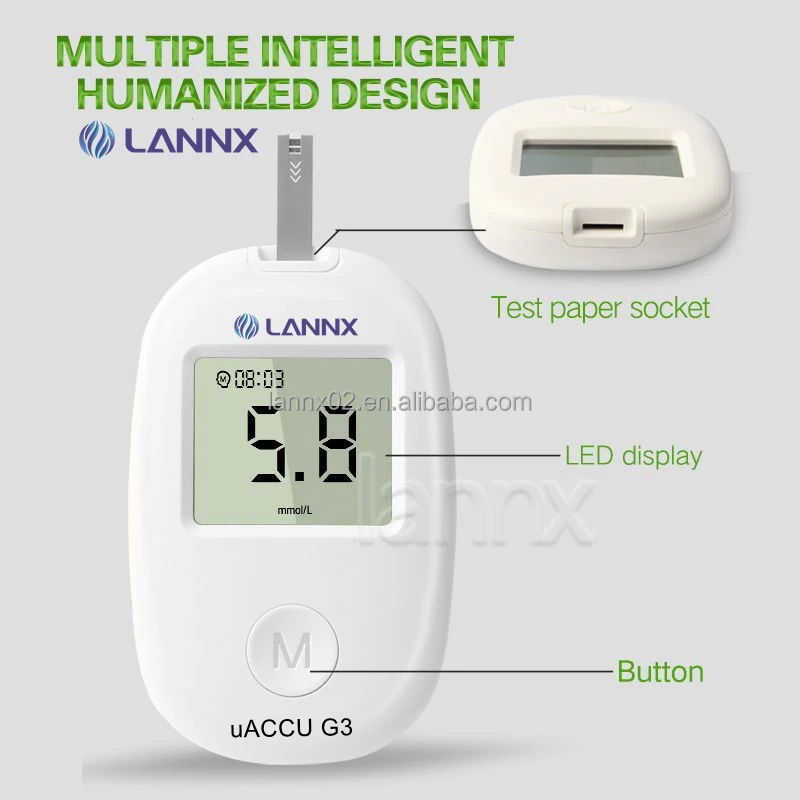 LANNX uACCU G3 Cheapest Continuous Glucose Monitoring System Sensor Rapid Test All-in-One Kit Test Strips glucose meter