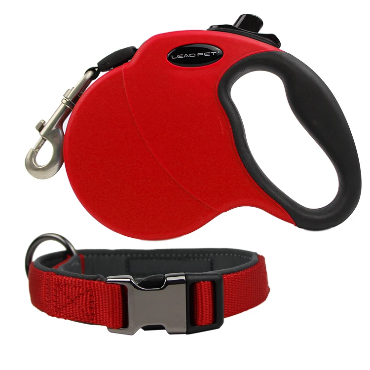 Custom 360 degrees Tangle-Free Heavy Duty Retractable Dog Walking Leash and Collar Fashion Set