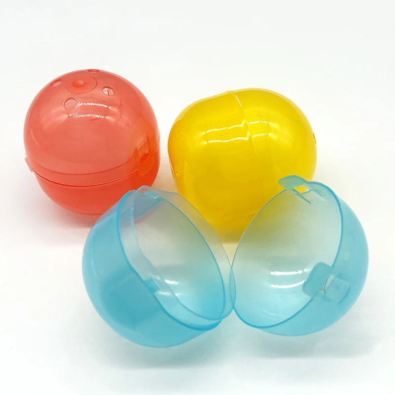 65*70mm Promotion Conjoined Assorted Translucent Colors Oval-shaped Toy Capsule Ball Vending Machine Toy Plastic Capsule