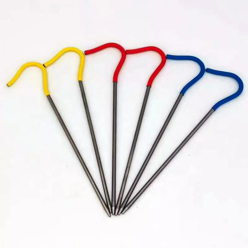 Titanium Hook Tent Stakes Tent pegs Nail pegs Dia 3mm 5mm 8mm