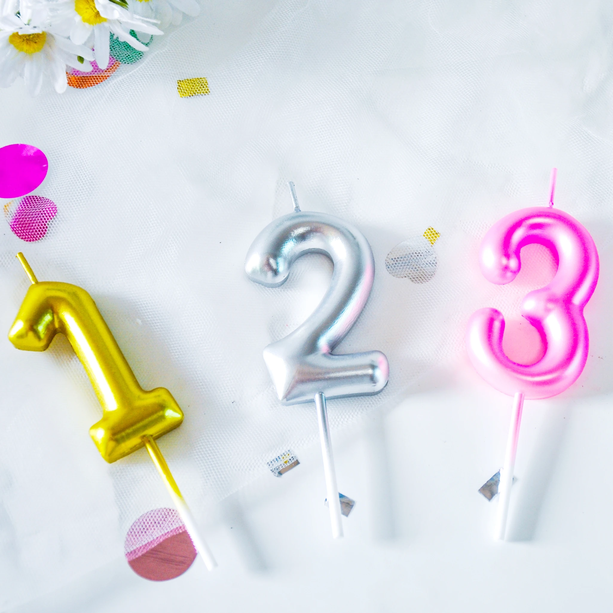 Spot decoration number 0 to 9 Birthday Party Cake Candle gold popular design