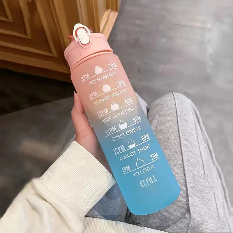 100% Food Grade Outdoor Sport Water Bottles Portable Drinking Cup Water Kettle BPA Free Water Cup with Straw