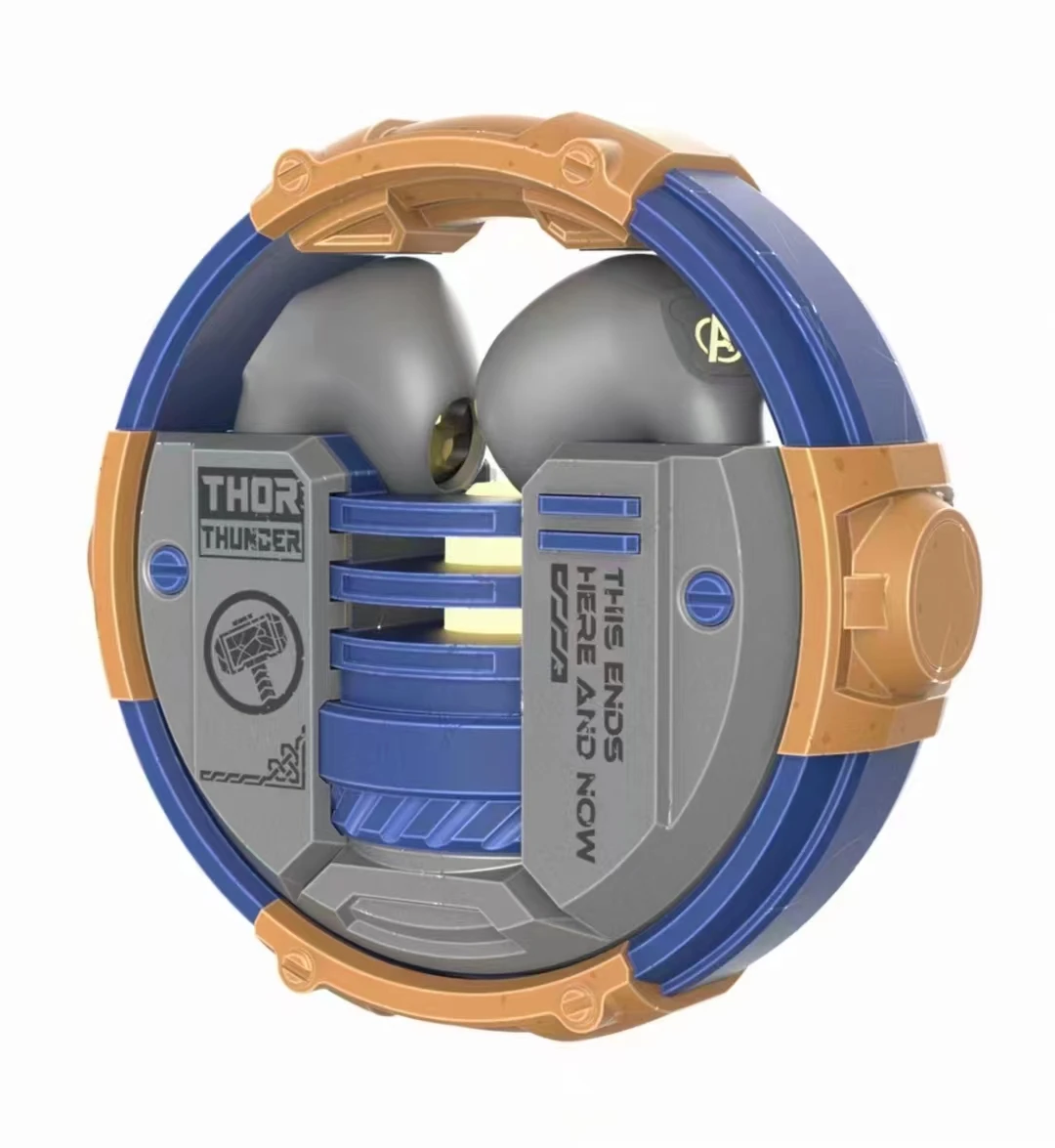 Monster XKT10 Mecha-style Earphones Rotatable Round Zinc Alloy Case Blue tooth 5.2 Latency for Gaming Handfree Calling Headphone