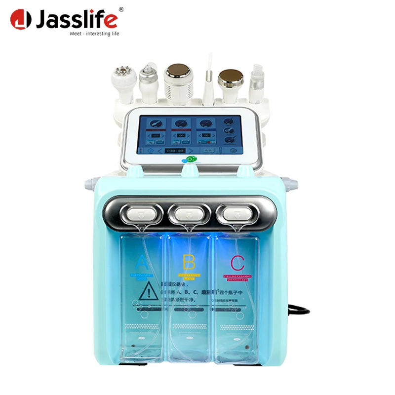 Jasslife 6-In-1 hydrodermabrasion Beauty hydra Oxygen Facial Skin Rejuvenation Care Hydro facial Machine