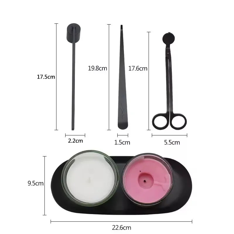 Wholesale Industrial Grade Black Candle Wick Care Kit Set Stainless Steel Blade Candle Accessories Wick Trimmer Scissors OEM