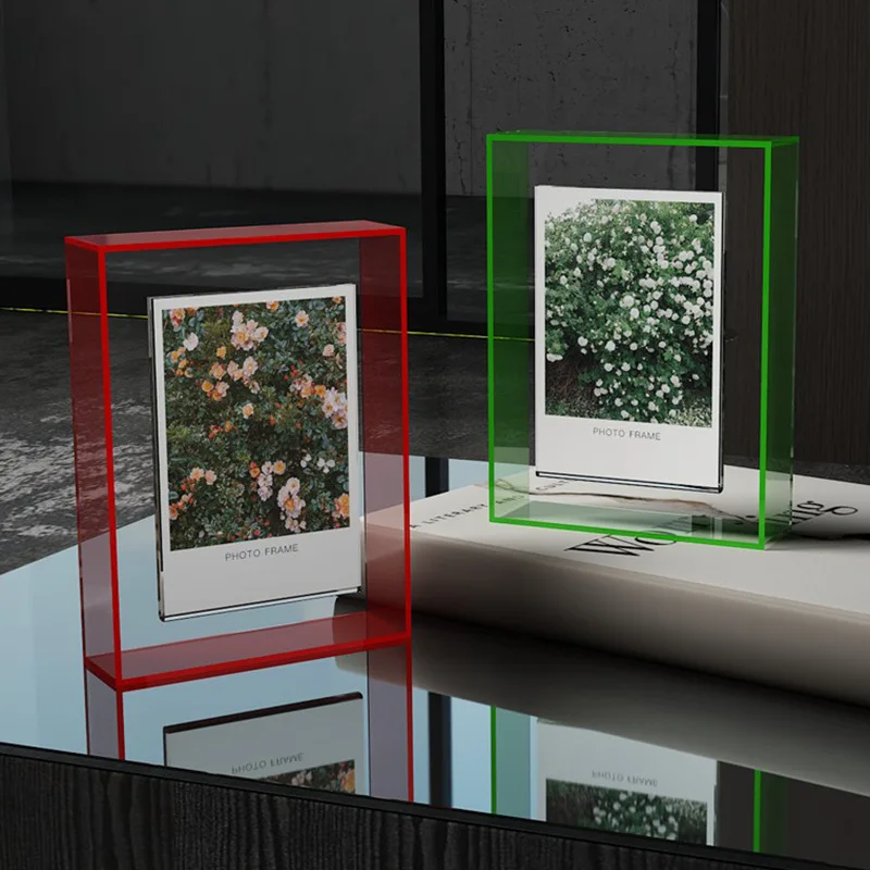 Spring Sign Color Acrylic Photo Frame Magnetic Acrylic Cube Photo Frame