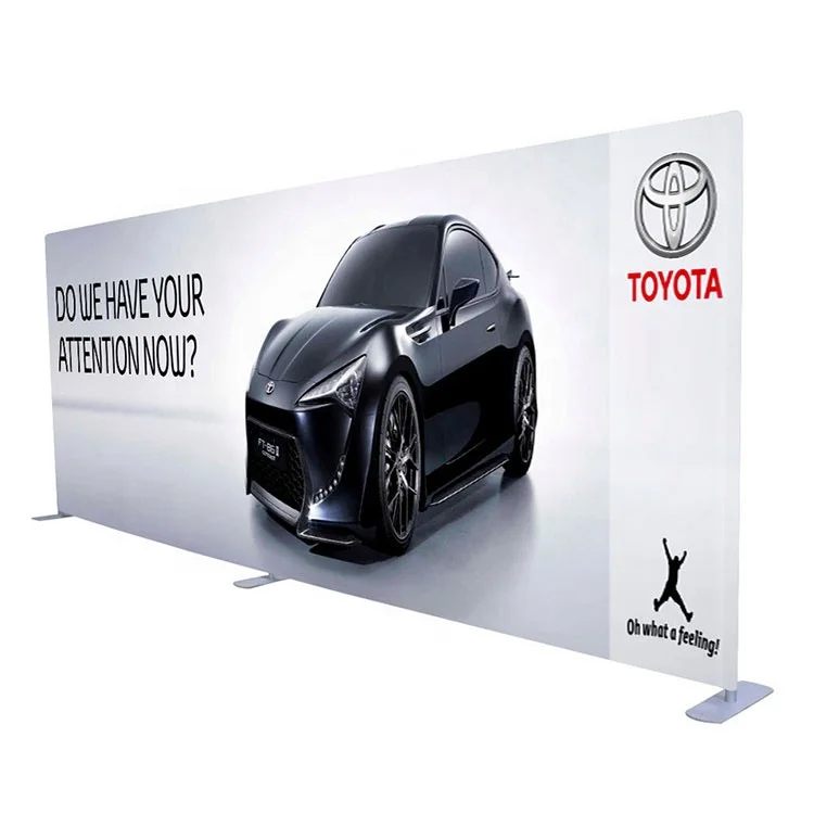 Custom 8X8 Media Exhibition Event Pipe And Drape Easy Install Tension Fabric Trade Show Backdrop Stand