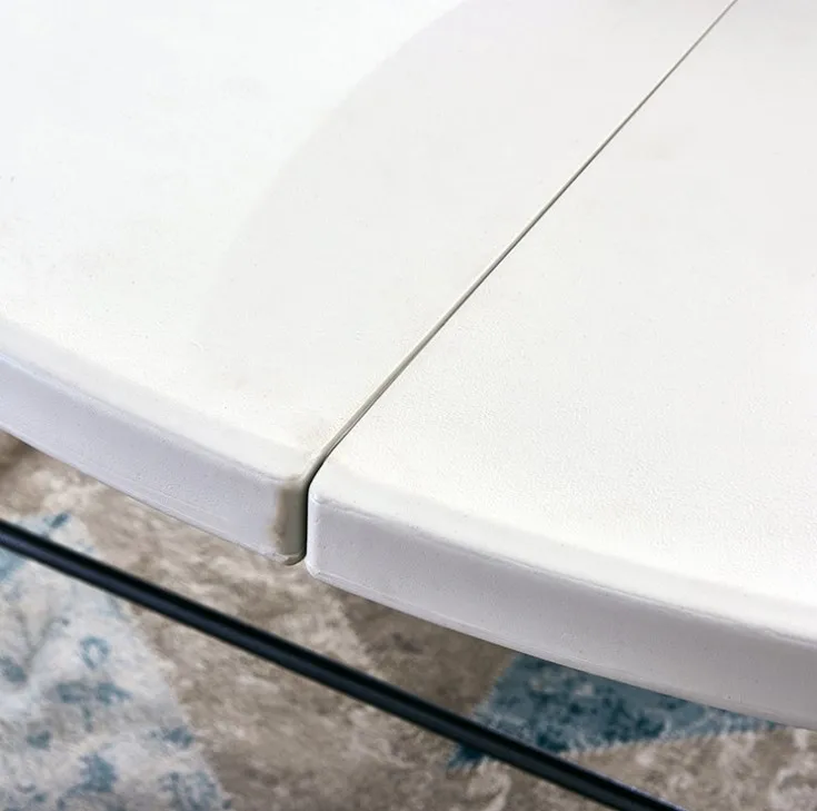 Folding Plastic top metal base big round outdoor table plastic tables and chairs