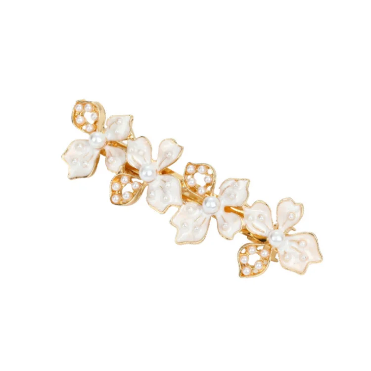 Elegant Flower Pearl Girls Hairpins Women Hair Accessory butterfly Enamel Hair Clip
