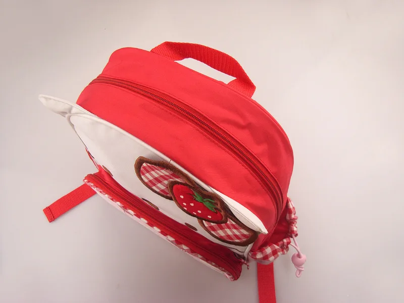 Kids Cute Cartoon Kindergarten Schoolbag Wholesale Strawberry Bow Cat Thickened Oxford Cloth Backpack for Girls