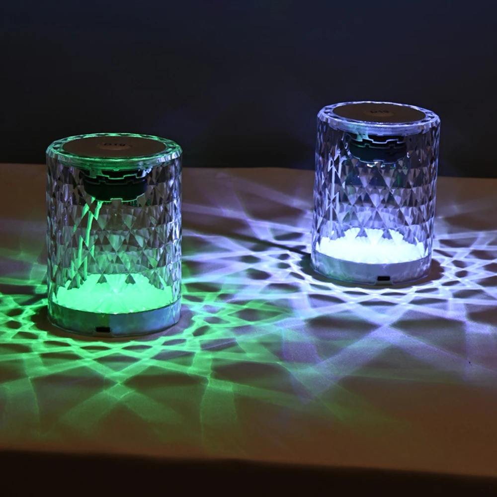 Bluetooth Speaker TWS Crystal Lamp Colorful AI Smart 5.0 Sound Box Portable Wireless Support FM RadioTF