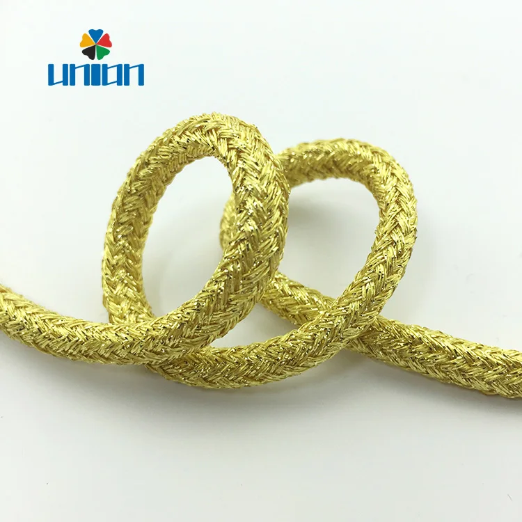 Wholesale 5mm silver gold metallic cord for bag handle