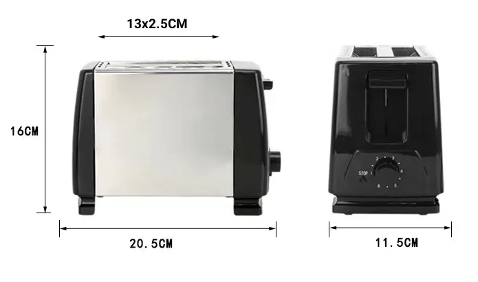 New Style 2 Slice Manual Bread Toaster Bread Sandwich Automatic Stainless Steel Electronic 2 Slice Toaster