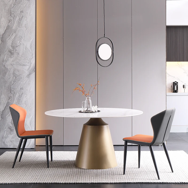 Round Marble Dining Table Made From Sintered Stone For Dining Room Furniture Modern Dining Sets