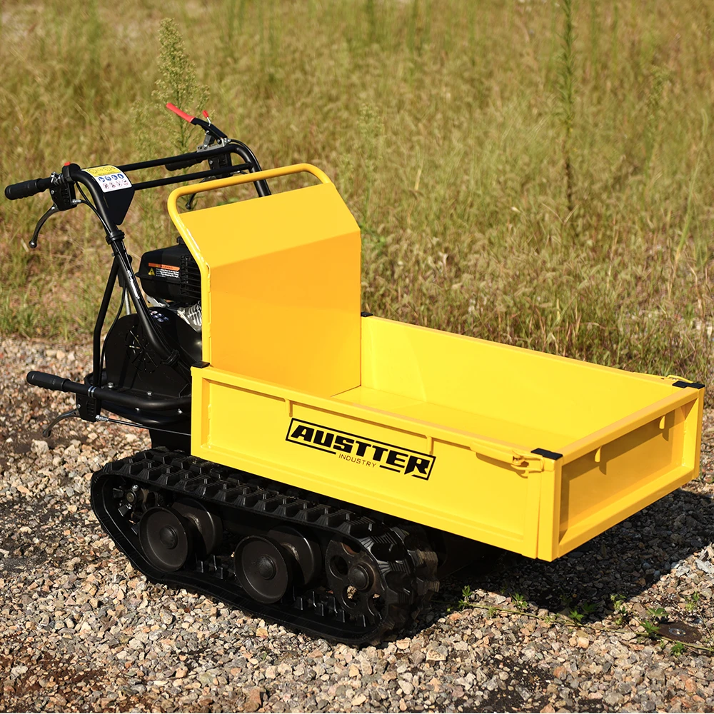 AUSTTER ISO9001 CE Certified Gasoline Engine Powered 300Kg Load Capacity MINI Track Barrow Small  Track Crawler Mini Dumper