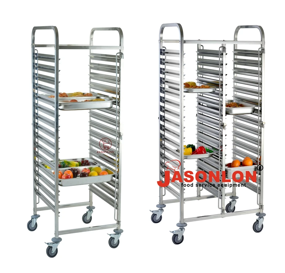 Hotel restaurant supplies Stainless Steel Gn Pan Trolley Wholesale Metal Food Tray Trolley Rack Accept Customization