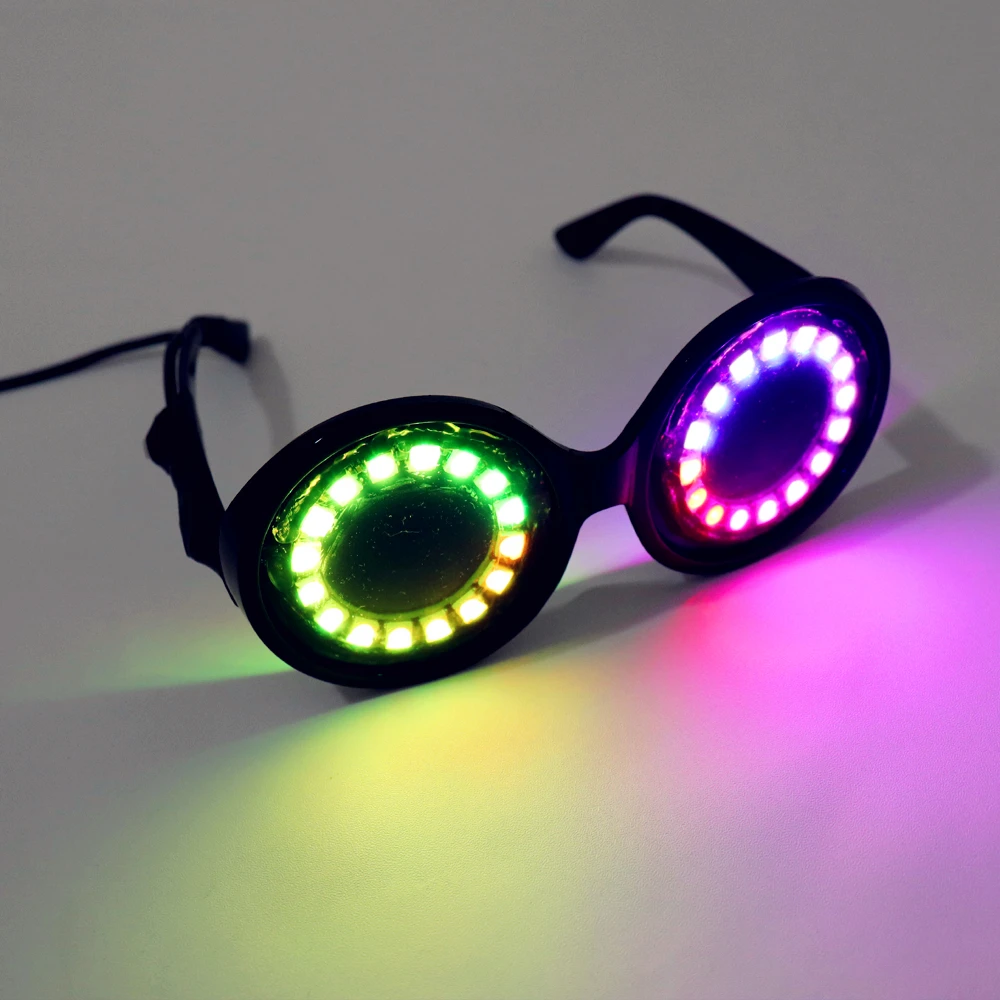 Pixel Pro LED Glasses 350 Modes Rainbow Lights Tinted Lenses Rave Eyewear