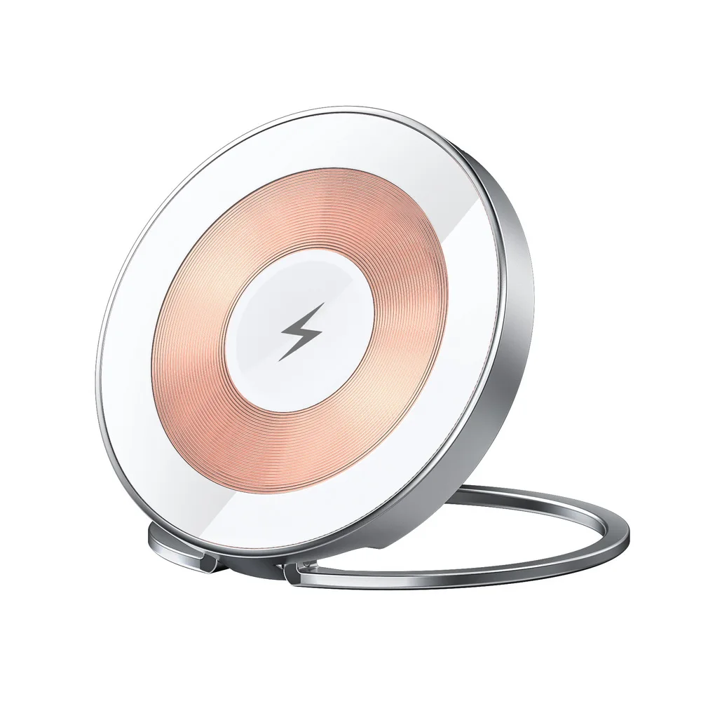 New Arrival Customized Super Mini Magnetic 15W Fast Wireless Desktop Charger Foldable Charging Holder For Mobile Phone