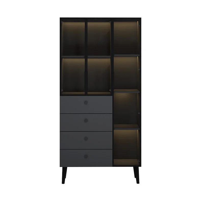 Home Furniture Living Room Aluminum Wine Cabinet Floor Bar Cabinet Home Hotel Wine Rack Restaurant Storage Display Shelf