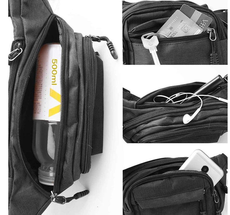 Поясная Сумка на заказ, водонепроницаемая Спортивная бананка с 4 карманами на молнии, для путешествий, пешего туризма, отдыха, сумка на бедро, камбоджийский завод