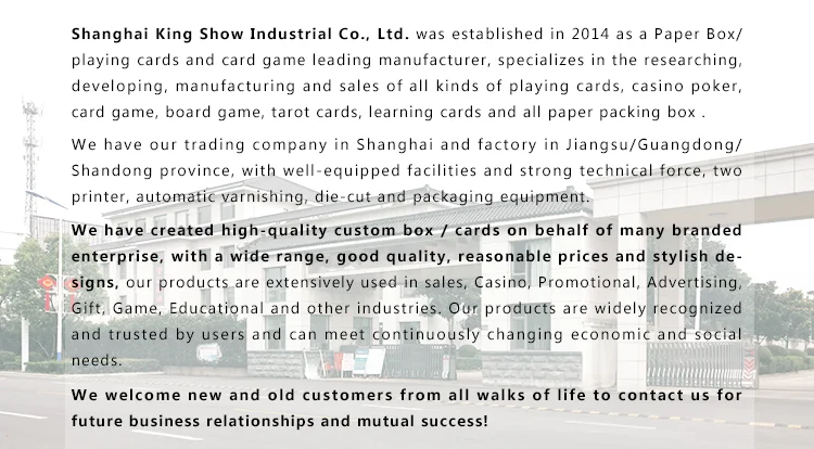 promotional 4 color playing cards