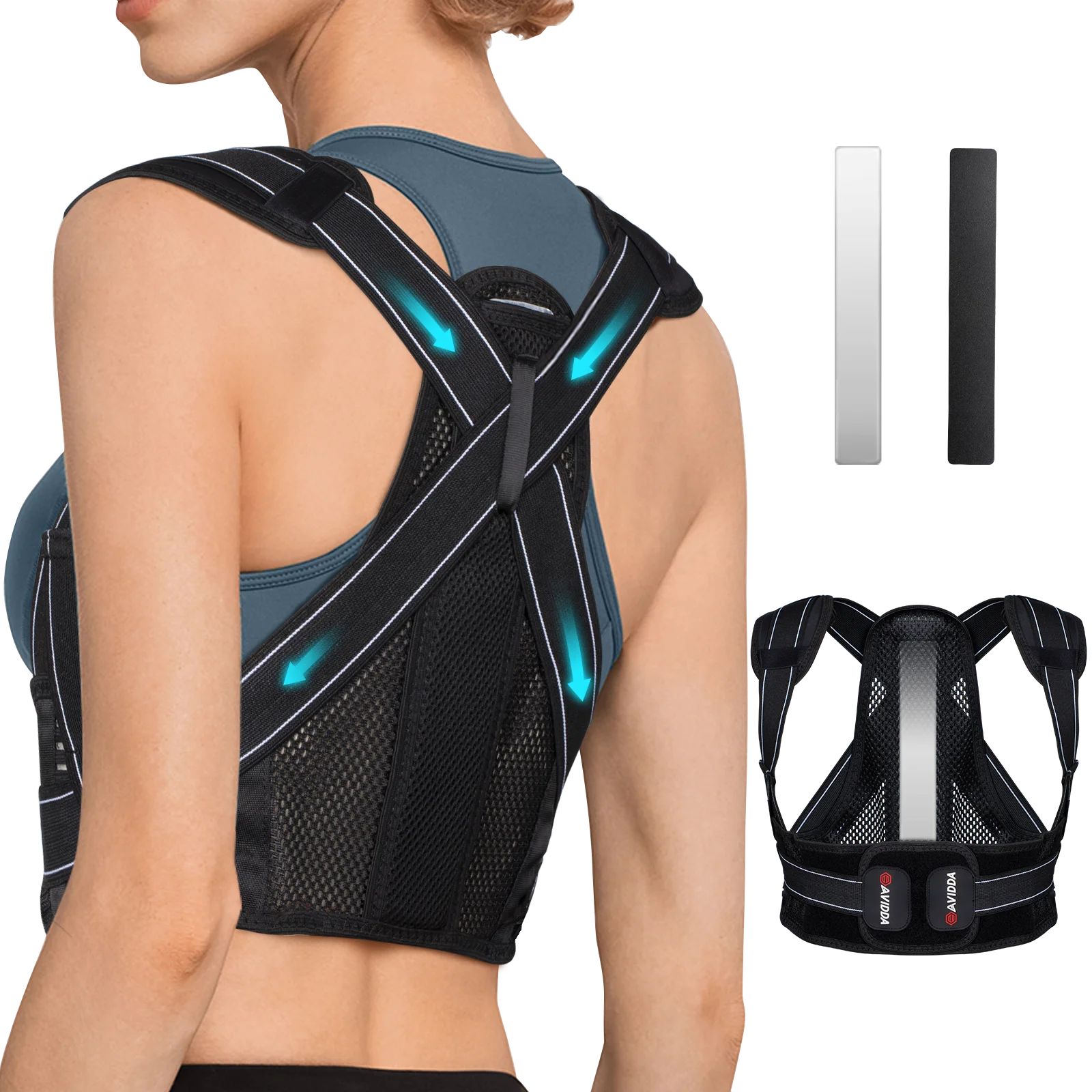 AVIDDA Adjustable Neck Shoulder Pain Relief Back Brace Support Posture Corrector  for Men and Women