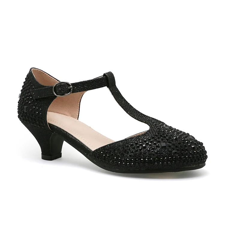 
Pink Children Shining Princess Low Pump Heel Shoes Party Dress Shoes for Kids Girls 