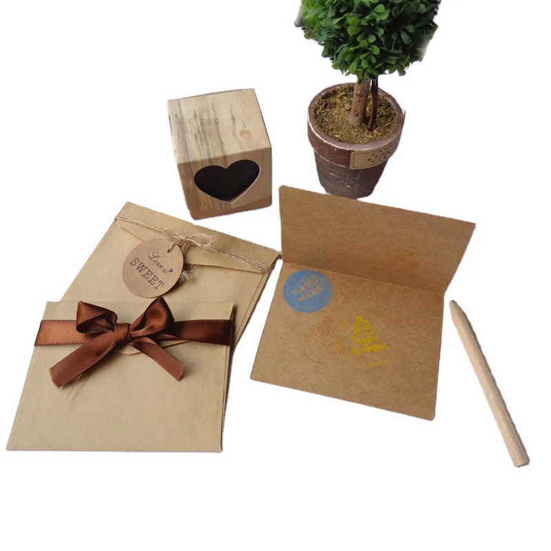 Recycled Custom Greeting Card Printing Kraft Paper  Folded Cards