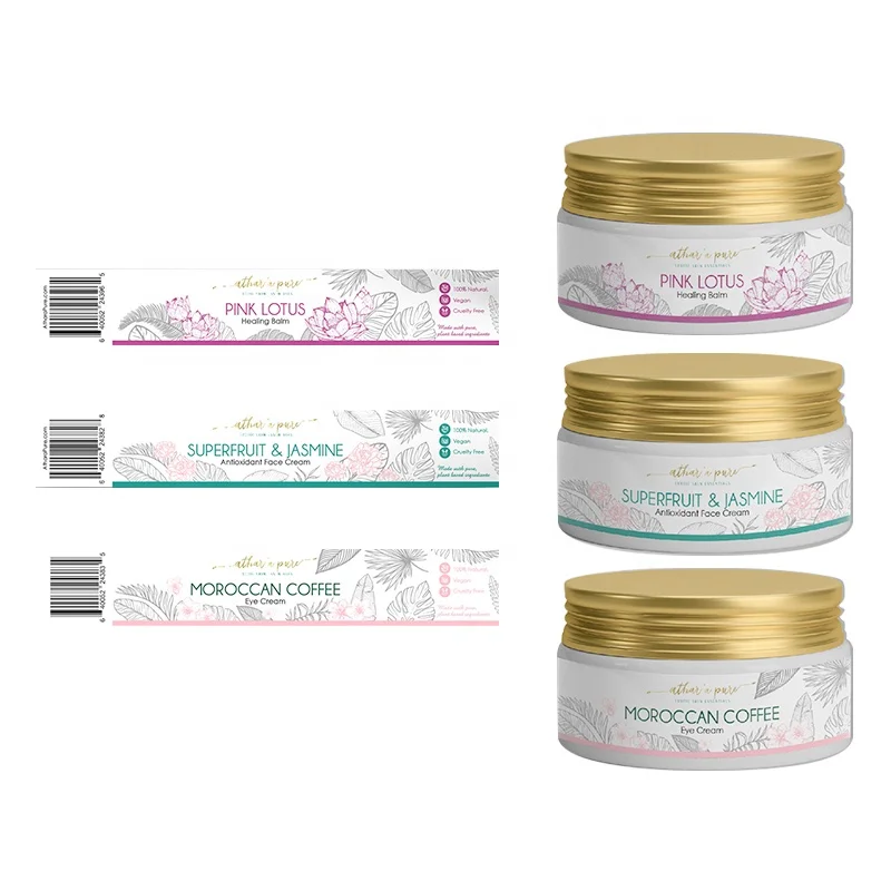 Factory supply custom color printing vinyl self adhesive cosmetic label stickers for product jars