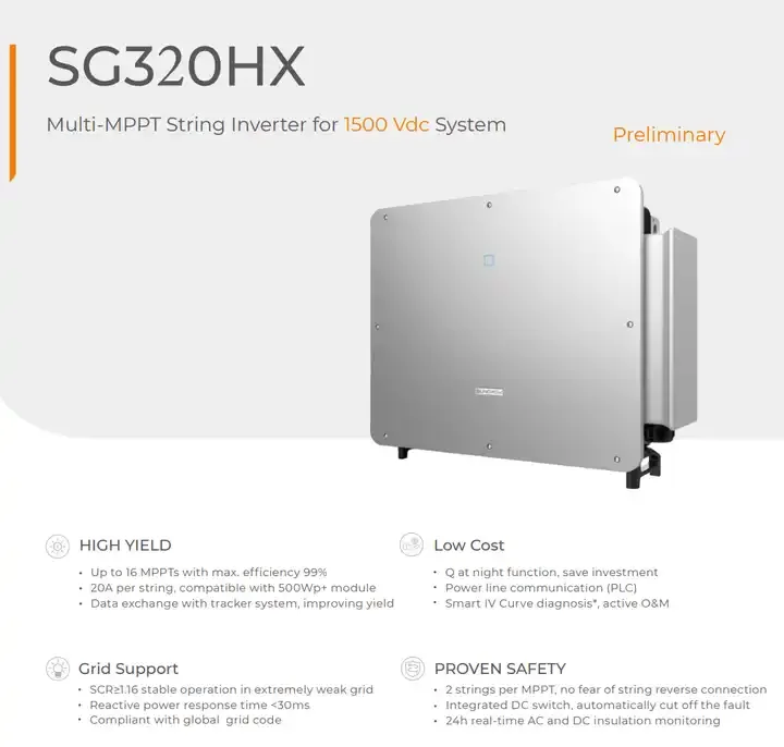 Sungrow Inverter SG10RT-20 10KW 12KW 15KW 17KW 20KW Residential Triple Phase Solar Inverters High Performance Inverte