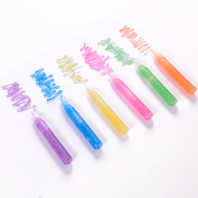 Wholesale 10ml Liquid Glitter Glue Decoration Craft Safety Glitter Glue For Kids DIY Christmas Set