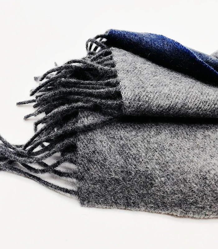 Blue grey double-sided thickened comfortable warm Inner Mongolian cashmere scarf for men