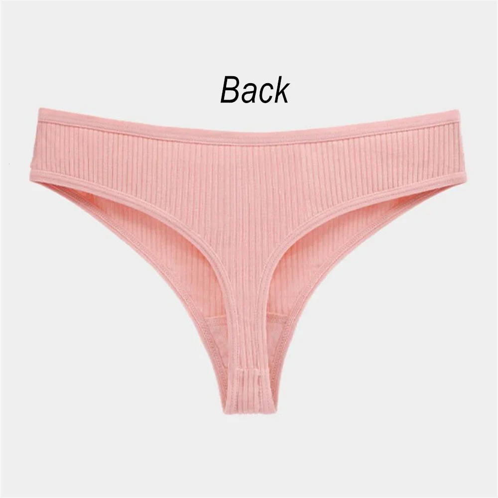 Wholesale Seamless Cotton Thong Women Underwear Ladies Ribbed G-string Low Waist Sports Girls Bikini Briefs Sales
