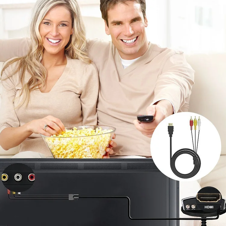 Hdmi to rca cable ,HDMI Male to 3RCA  Connector Adapter Cable Cord Transmitter (NO SIGNAL CONVERSION FUNCTION)