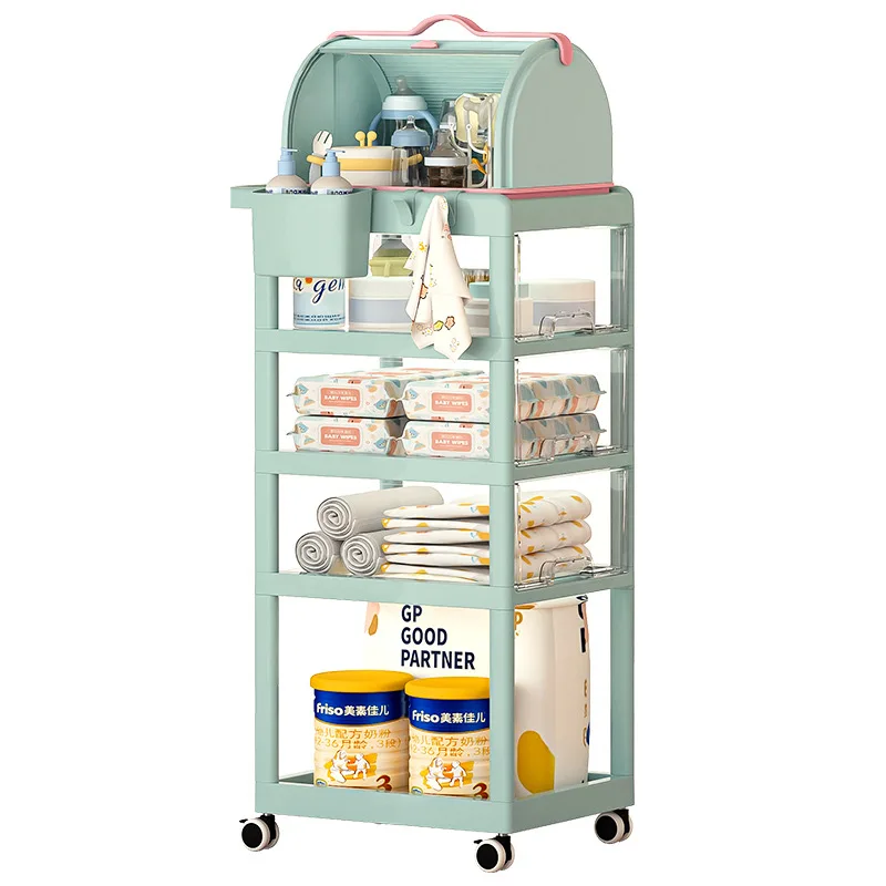 5 layer Removable plastic storage trolley household storage shelf rack environmental protection storage shelf for kitchen