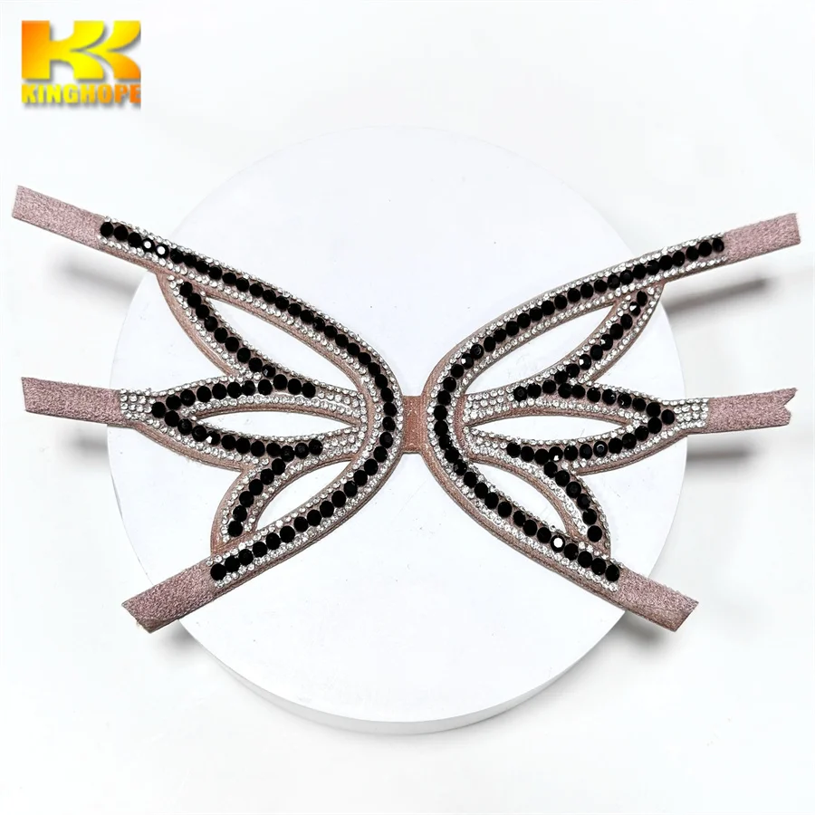 New lady sandals shoe uppers rhinestone diamond shoe accessories sandal upper for sales