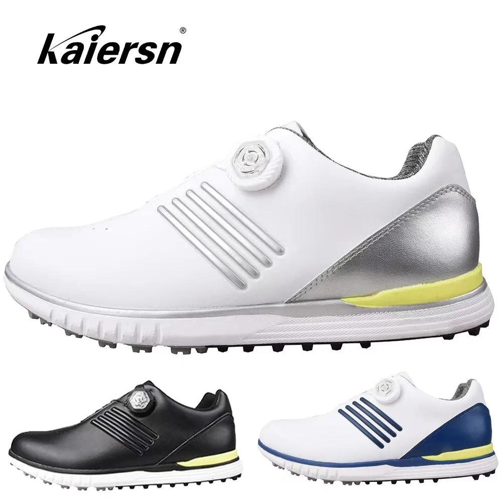 New Arrival Leather Waterproof Golf Shoes for Men Sports shoe Knob Buck Sports Sneakers Spikes Nail Non-Slip Mens Golf Shoes