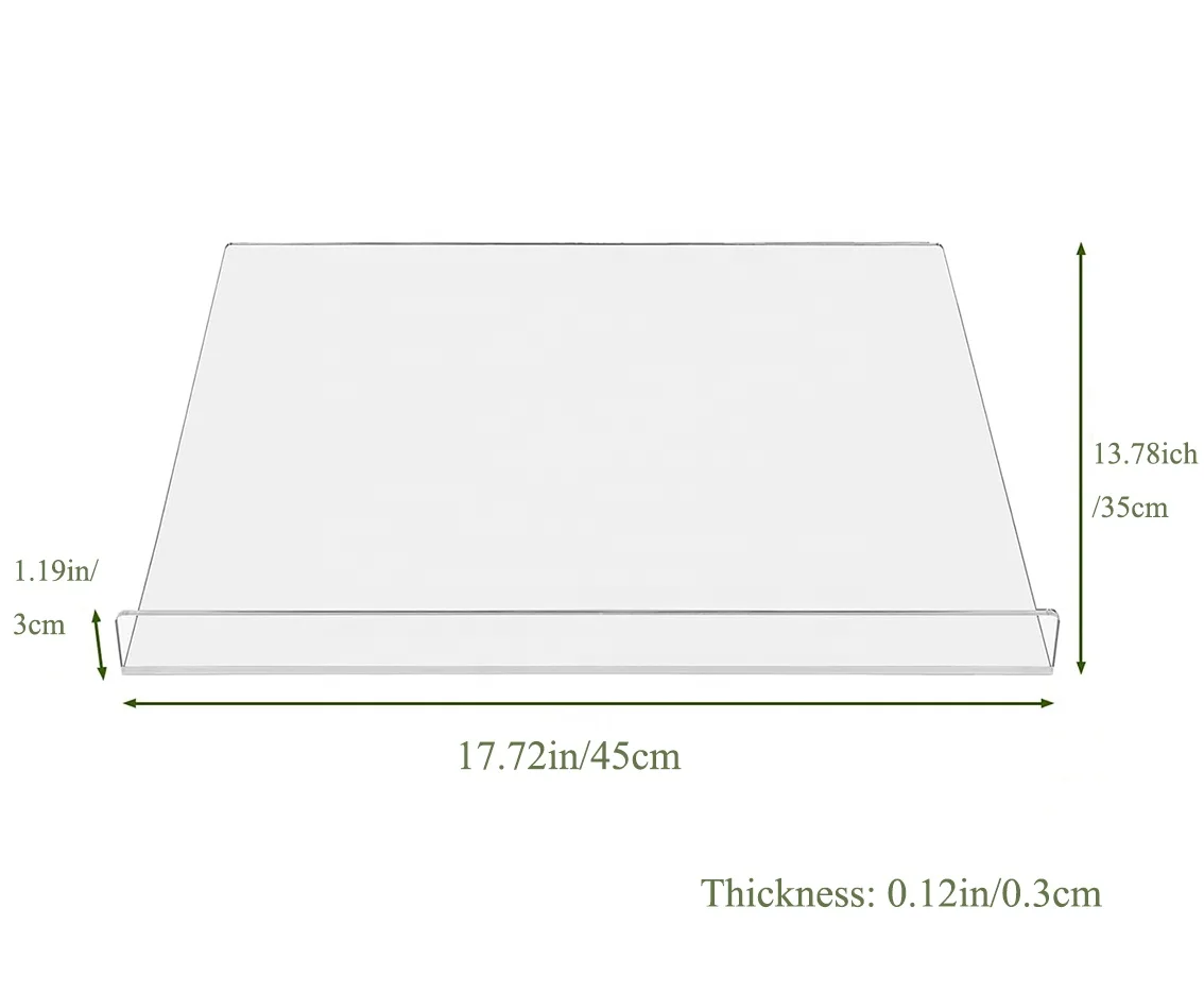 Food safe Anti-Slip Transparent Acrylic Cutting Board with lip chopping board for Kitchen Countertop