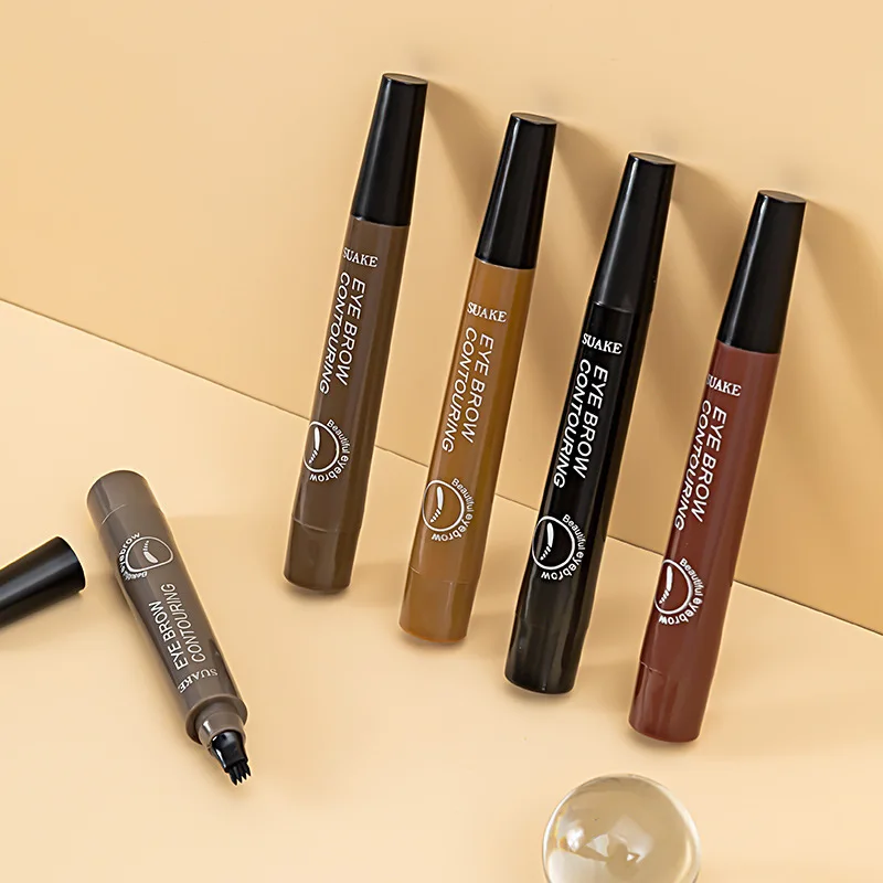 Wholesale Microblading Micro Fork Tip Applicator Eyebrow Pen Liquid Waterproof Eye Brow Pencil Natural Finish