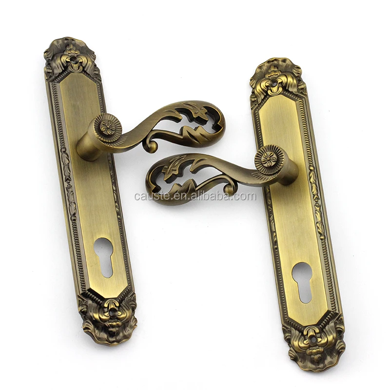 Zinc alloy material door usage handle plate lock high quality fancy door key locks