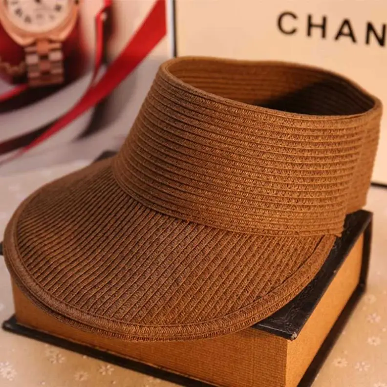 Factory price customized plain bulk sale visor straw cap uv