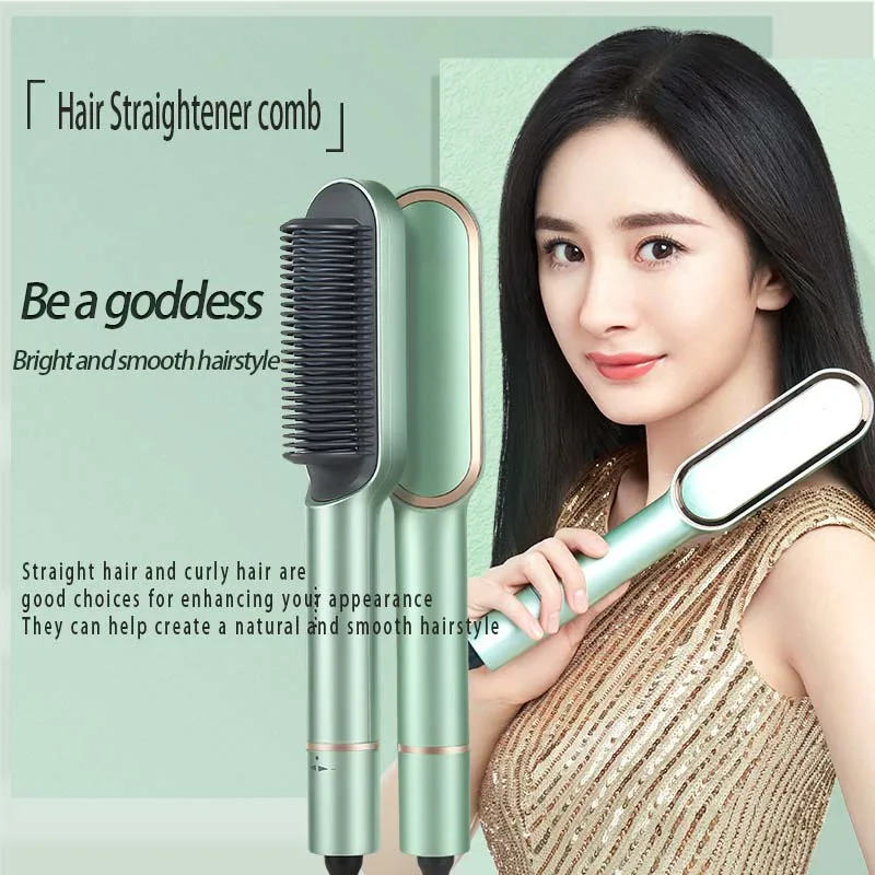 Wholesale Factory Hair straightener Comb Electric Hot Air Brush Negative Ion Hair Straightener Brush