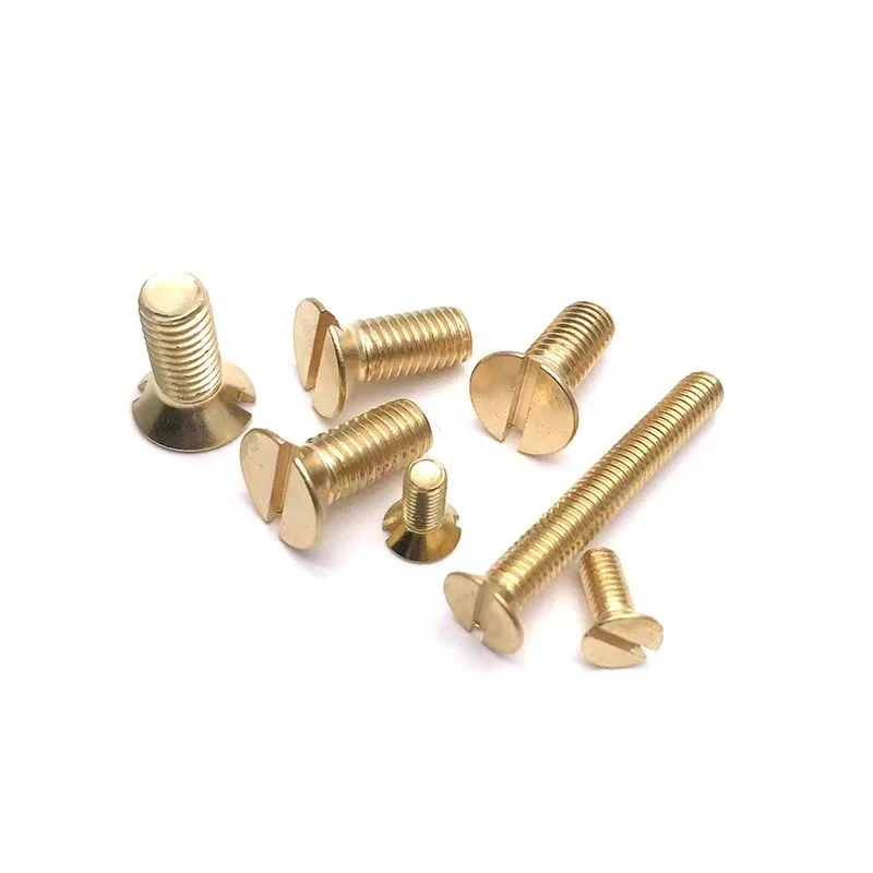Custom Factory Brass Flat Head Slotted Drive Machine Screw Countersunk Minus CSK Bolt