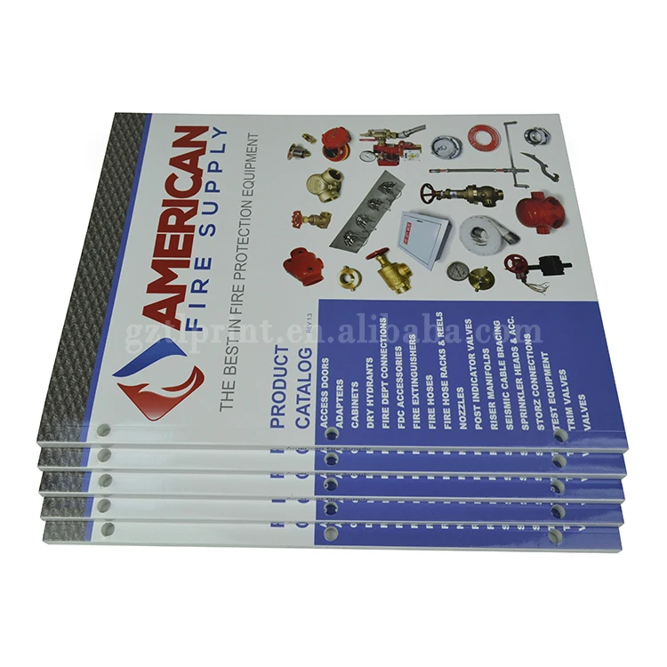 Catalogue printers perfect bound bulk catalog printing with 3 holds punched at China Printing