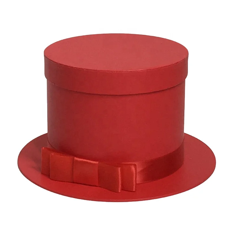 Wholesale hat shape fashion paper flower packaging gift box round flower gift box for birthday festival wedding