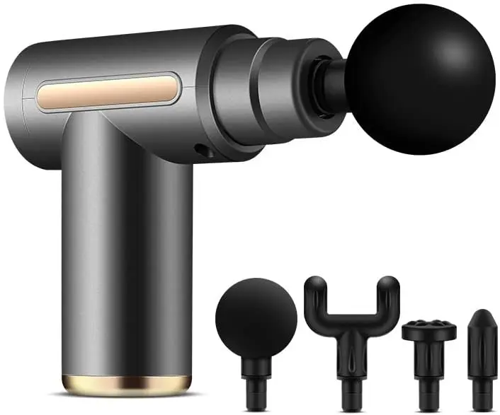 Phenitech Handheld Mini Massage Gun Deep Tissue 6 Speeds Cordless Handheld Muscle Massager with 4 Heads Christmas Gifts